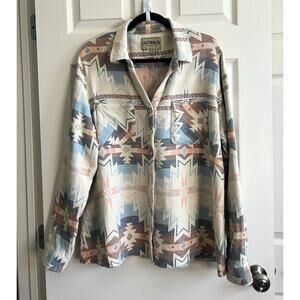 OUTBACK TRADING CO Brianna Aztec Southwestern Cotton Shacket Jacket Shirt Sz 1X